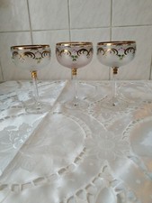 3Sektschalen , gebraucht als Vitriinenstücke, nie benutzt, handbemalt