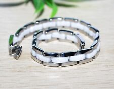 KERAMIK EDELSTAHL Armband  weiß silber Armschmuck Keramikschmuck