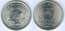 DDR  5 Pfennig  stempelglanz matt  (Wählen Sie zwischen: 1968 - 1990)