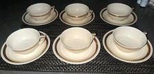 LIMOGES Frankreich PORZELLAN Teetassen 6 Stk  ART DECO-Form G.DUMAS Fils