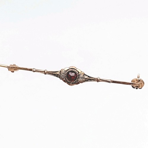 835 silber brosche mit granat - brosche,