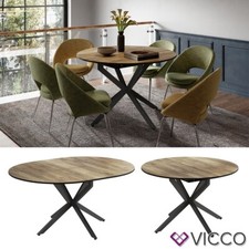 Esstisch Loyd Eiche rustikal Schwarz 120 x 76,5 cm ausziehbar Vicco