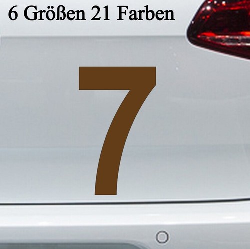 Zahlenaufkleber sieben 6 - 7,