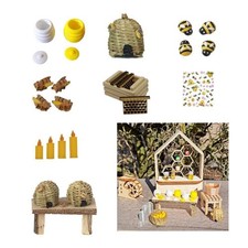 Miniatur Garten-Tiere Biene Bienenkorb Bienenstock Kerzen Wichtel Zubehör HFH