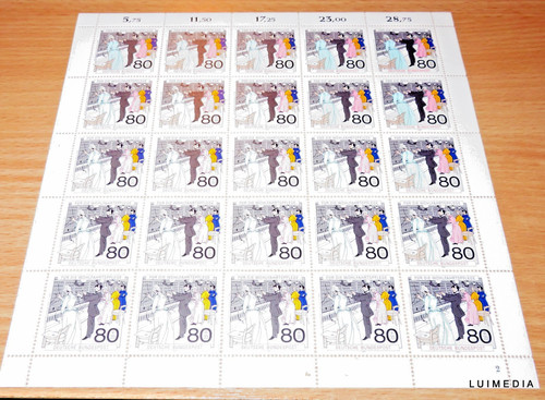 Briefmarken bogen mit 25 - 1,