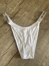 Victoria‘s Secret Bikinihose Bikini Hose Slip weiß M Strass Escondido Neu