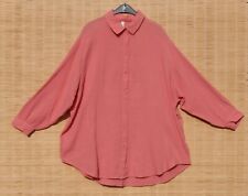 weites Hemd PAGE ONE Bluse Baumwolle Windelstoff rot curvy girls Gr. 46