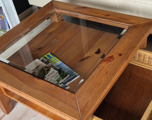 Couchtisch holz glasplatte - holz,