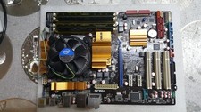 Asus Motherboard P5Q gebraucht mit 2 Kern Intel CPU, Ram, Lüfter.