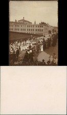 Foto Roßwein/Sachsen Straße, Parade Kinder - Fabrik 1912 Privatfoto