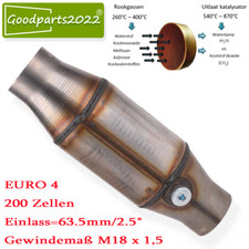 E4 Prüfzeichen - Universal 200 Zellen Sport Katalysator Metall 101mm 103R 63,5m