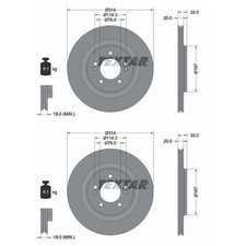 2x TEXTAR BREMSSCHEIBEN 314mm