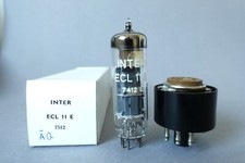 1 x NOS ECL86 WITH ADAPTOR, BRANDED AS ECL11E, INTER, FROM SEALED BOX, AMP TEST