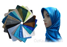SATIN Kopftuch Tuch Schal HIJAB Esarp Scarf Halstuch Deko Saten Glanz Glänzend