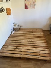 Palettenbett aus Holz, Massivholz Eiche 160x200m