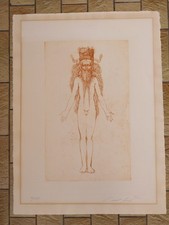 Ernst Fuchs : Radierung, handsigniert Auflage 54/297 mit geprägtem Rand  50x70