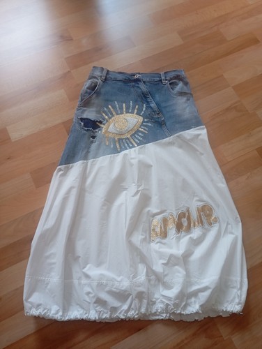 Woman jeansrock mix weiß - jeansrock,