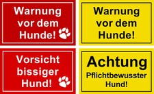 ☆ Schild - Warnung vor dem Hunde / Vorsicht bissiger Hund 250x150 (Achtung)