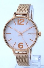 SALE Oozoo Design Damenuhr Milanaisearmband weiß/rosegold Ø38mm C9481mr