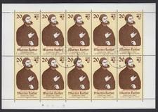DDR 2755 IV mit Plf. Kleinbogen 500. Geburtstag Martin Luther 20 Pf Tagesstempel