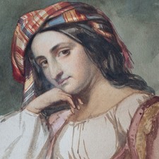 Aquarell Italienerin Romantik