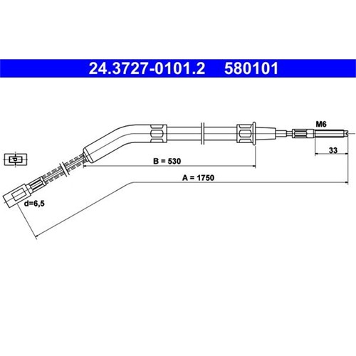 Ate handbremsseil 1750mm - ate,