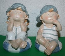 Dekoration Kinder 2erSet sitzend Rettungsring 17,5 cm h Kunststein Deko Figuren