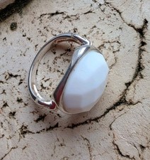 Weißer Ring Silberring 925 Silber von David Sigal RG 58