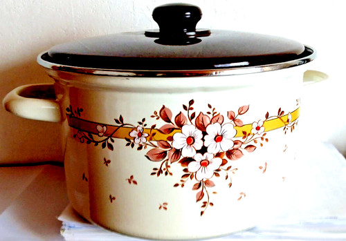 Emaille kochtopf mit - emaille,