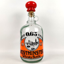 Vintage XXL Westminster Whisky Glasflasche 0,65 Gallone mit Korken Deko leer