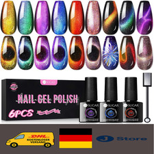 Magnetischer Cat-Eye UV-Gel Nagellack | Farbwechsel Effekt | 6-Farben Set