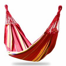 Hängematte 100x200cm rot/gelb Seil Schaukel Liege Textil Sitz Outdoor bis 120kg