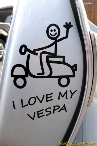 Aufkleber love vespa - love,