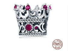 Charm Anhänger passt zu Pandora Armband Krone 925 Sterlingsilber C13