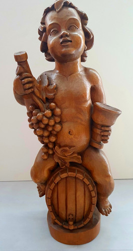 Massive bacchus holzfigur 55cm - bacchus,