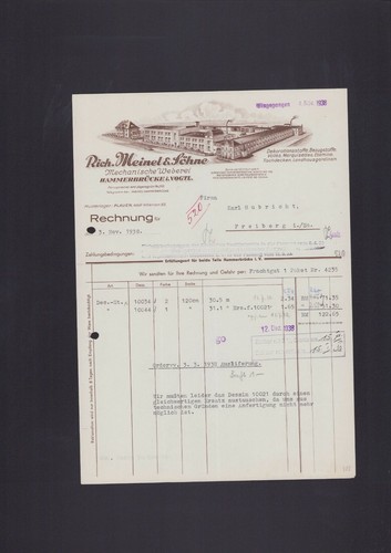 Hammerbrücke rechnung 1938 - hammerbrÜcke,,