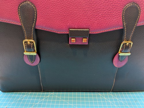 Aktentasche leder pink schwarz - leder,