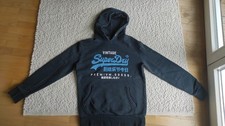 Superdry warm  Hoody Hoodie Kapuze Pullover Sweat Kängurutasche  schwarz  Gr. M