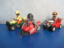 2 Quad mit Figuren +  Motorrad Racing Freizeit  Playmobil 6936