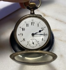 Antike Taschenuhr 800er Silber läuft ungenau mit Verzögerung - Gravur A. Franz