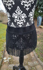 toller elastischer Bauchtanzgürtel aus schwarzen Perlen Gr. 38