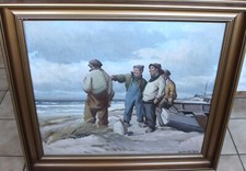 DEKORATIVES DÄNISCHES GEMÄLDE "SKAGEN-FISCHER" SIGNIERT! #12026