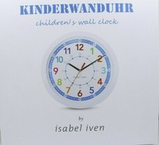 Isabel Iven Designer Kinderwanduhr Lautlose Farbenfrohe Lernuhr Junge & Mädchen