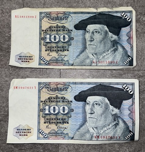 100 deutsche mark scheine 2x - 100,