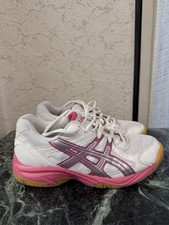 ASICS Kinder Sport Turn Schuhe Handball Gr 35 EU weiß pink Mädchen Ballsport