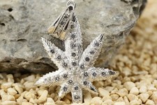 Hanfblatt Silber Anhänger 925