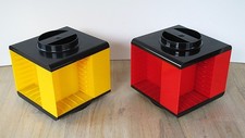 2x Kassetten-Karussell je 40MC Bar/Rondell stabelbar GELB & ROT, 70/80er Vintage