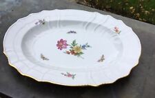 Große KPM Servierplatte Neubrandenstein  Blumenmalerei Insekten Goldrand 1. Wahl