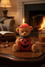 Handmade Duftkerzen Gothik WGT Halloween Bär Im Kürbis