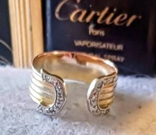 Cartier ring double-C-Logo 750er Gold Tricolor